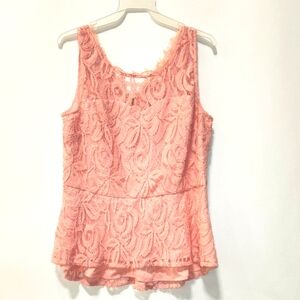 Pink Lace Sleeveless Top